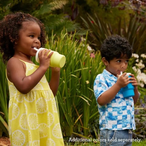 Infantino My 1st Tumbler – Adorable Miniature Tumbler with Leak-Resistant Straw and Toddler-Friendly Handle, Encourages Hydration, Easy to Clean, (266 ml), Citrus
