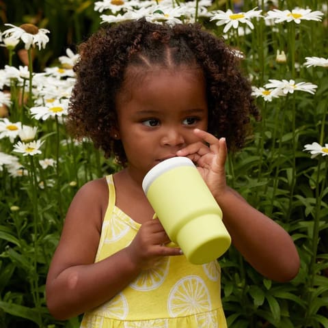 Infantino My 1st Tumbler – Adorable Miniature Tumbler with Leak-Resistant Straw and Toddler-Friendly Handle, Encourages Hydration, Easy to Clean, (266 ml), Citrus