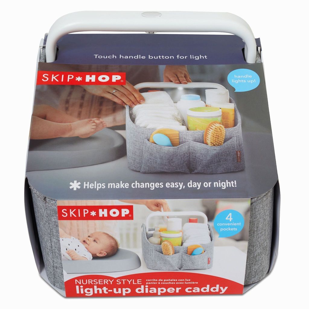 Skip Hop Light Up Diaper Caddy, Grey, 1 Count (Pack of 1) (304300)