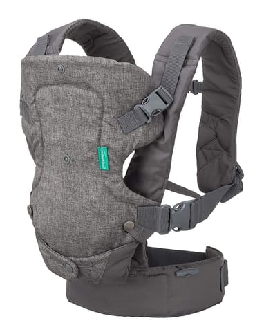 Infantino Flip 4-in-1 Convertible Carrier with Adjustable Ergonomic seat, Head Support, Shoulder Straps, and Waist Belt, 4 Ways to Carry, Can Carry (3.6-14.5 Kgs)… (Grey)