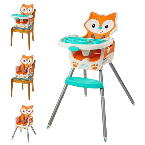 Infantino Grow with Me 4-in-1 Convertible High Chair for Baby, Toddler, Kids 6 to 36 Months, Fox