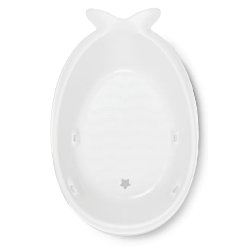 Skip Hop Bath Tub - Moby Smart Sling 3-Stage Tub, PVC-Free, Phthalate-Free, Non Slip Bath Tub for New Born with Drain Plug (Birth to 11Kg, White Color)