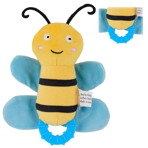 Nuluv Crinkly Bee Baby Toy, Soft Plush Crinkle Sound Toy for Kids, Bright Colors and Textures for Sensory Play, Lightweight Cuddly Bee for Babies Aged 3+ Months