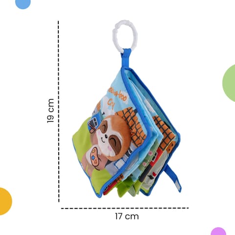 Nuluv Cloth Peek-a-Boo Soft Toy for Babies, Plush Sensory Toy with Rattle, Crinkle Pages & Squeaker, Baby Activity Cloth Book, Lightweight & Cuddl, for Baby Upto 3+ Months
