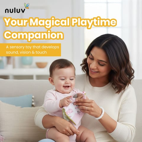 Nuluv Butterfly Soft Book for Babies, Crinkle Sensory Book with Rattle Sound and Textures, Soft Touch-and-Feel Learning Book, Baby-Safe Activity Book for Early Development, for Babies 3+ Months