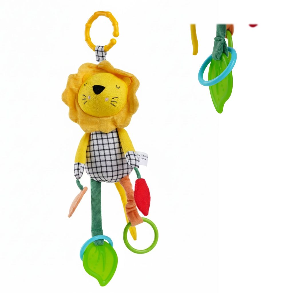 Nuluv Lino Rattle Buddy, Soft Plush Sensory Toy with Rattle, Crinkle Sound, Teether and Baby-Safe Mirror, Lightweight and Easy to Hold, for Babies 3+ Months