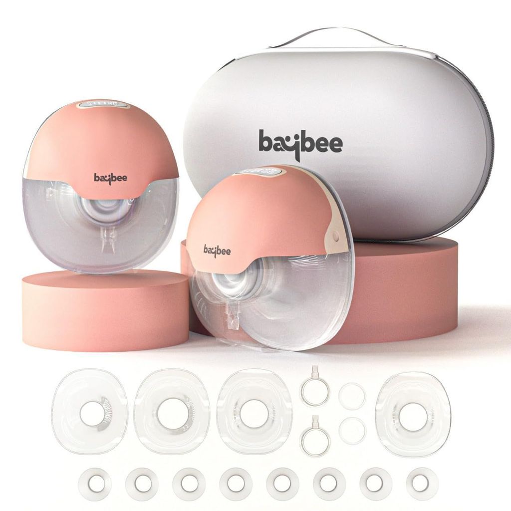 Baybee Double Wearable Electric Breast Pump For Mothers | Automatic Breast Pump Electrical with 3 Modes & 15 Suction Levels | Hands Free Pumping Machine with Premium Carry Case & LED Display | Portable Breast Milk Pump for Mothers with Massage Mode