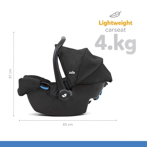 Joie GEMM Infant Car Seat - Carry Cot for Newborn Baby with Canopy (Rearward Facing, Group 0+, 0-13 kg), Shale (C0911AGSHA000)