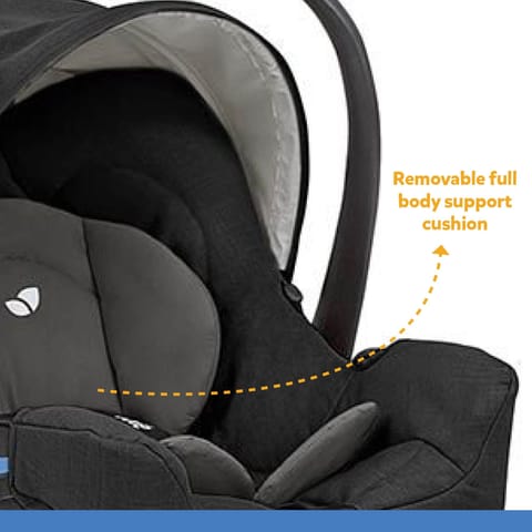 Joie GEMM Infant Car Seat - Carry Cot for Newborn Baby with Canopy (Rearward Facing, Group 0+, 0-13 kg), Shale (C0911AGSHA000)