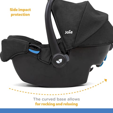 Joie GEMM Infant Car Seat - Carry Cot for Newborn Baby with Canopy (Rearward Facing, Group 0+, 0-13 kg), Shale (C0911AGSHA000)