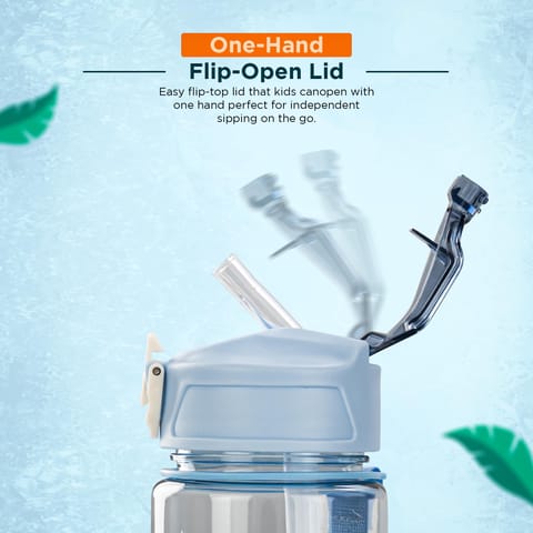 BAYBEE Galaxy Kids Water Bottle 800ml | Leak-Proof Baby Sipper Bottle with Flip Lock Lid & Silicone Straw | BPA-Free School Water Bottle for Boys & Girls, Drinking Training Sipper Bottle Kids (Blue)