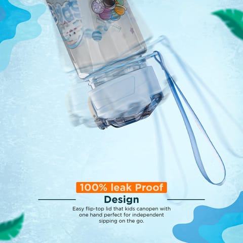 BAYBEE Galaxy Kids Water Bottle 800ml | Leak-Proof Baby Sipper Bottle with Flip Lock Lid & Silicone Straw | BPA-Free School Water Bottle for Boys & Girls, Drinking Training Sipper Bottle Kids (Blue)