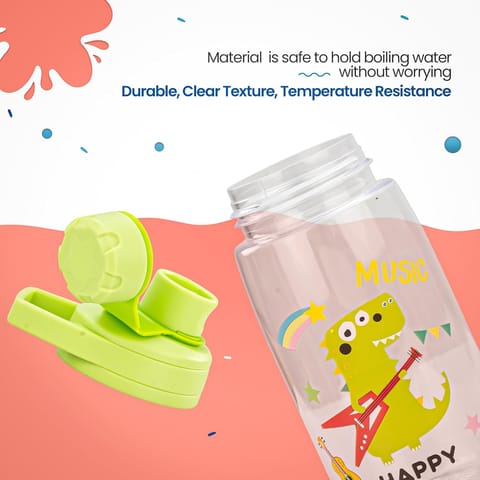 BAYBEE Joy Baby Sipper Water Bottle for Kids | Spill-Proof & BPA Free Safe Sippy Water Bottle 480ml for Kids 6+ Months | Drinking Training Sipper Bottle for School Kids & Toddlers, Boys Girls (Green)