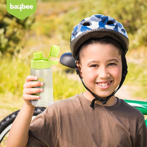 BAYBEE Joy Baby Sipper Water Bottle for Kids | Spill-Proof & BPA Free Safe Sippy Water Bottle 480ml for Kids 6+ Months | Drinking Training Sipper Bottle for School Kids & Toddlers, Boys Girls (Green)