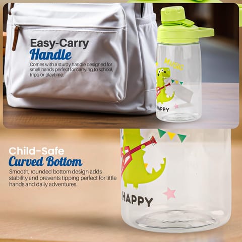 BAYBEE Joy Baby Sipper Water Bottle for Kids | Spill-Proof & BPA Free Safe Sippy Water Bottle 480ml for Kids 6+ Months | Drinking Training Sipper Bottle for School Kids & Toddlers, Boys Girls (Green)