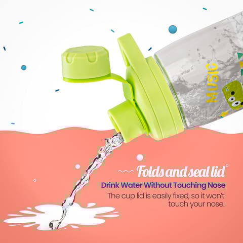 BAYBEE Joy Baby Sipper Water Bottle for Kids | Spill-Proof & BPA Free Safe Sippy Water Bottle 480ml for Kids 6+ Months | Drinking Training Sipper Bottle for School Kids & Toddlers, Boys Girls (Green)