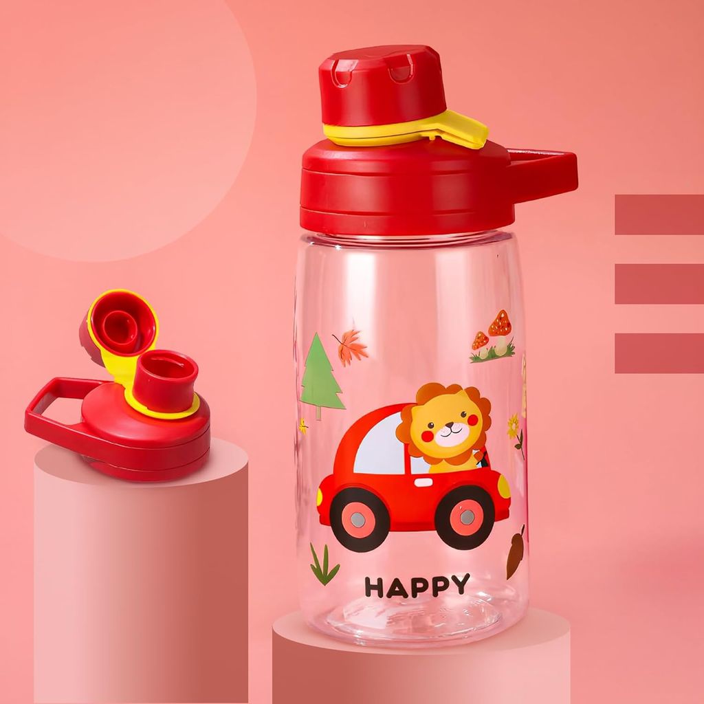 BAYBEE Joy Baby Sipper Water Bottle for Kids | Spill-Proof & BPA Free Safe Sippy Water Bottle 480ml for Kids 6+ Months | Drinking Training Sipper Bottle for School Kids & Toddlers, Boys Girls (Red)