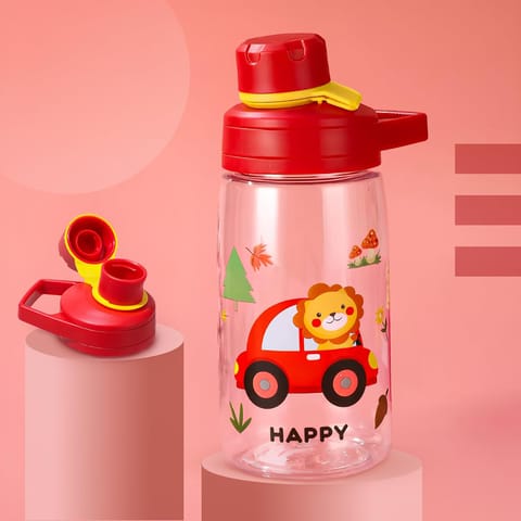 BAYBEE Joy Baby Sipper Water Bottle for Kids | Spill-Proof & BPA Free Safe Sippy Water Bottle 480ml for Kids 6+ Months | Drinking Training Sipper Bottle for School Kids & Toddlers, Boys Girls (Red)