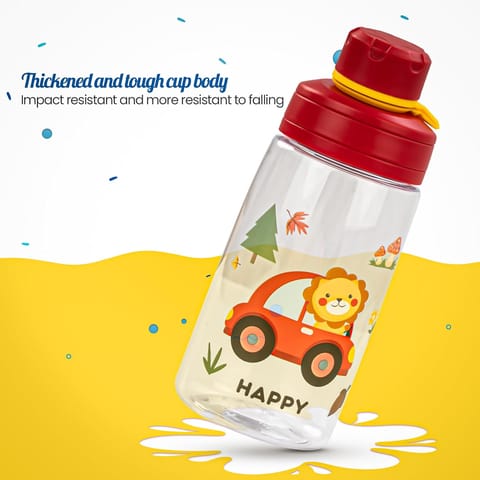 BAYBEE Joy Baby Sipper Water Bottle for Kids | Spill-Proof & BPA Free Safe Sippy Water Bottle 480ml for Kids 6+ Months | Drinking Training Sipper Bottle for School Kids & Toddlers, Boys Girls (Red)