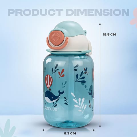 Baybee Univio Baby Sipper Bottle for Kids | Drinking Water Bottle for School Kids with Soft Silicone Straw & Adjustable Strap | Leak Proof BPA-Free 750ml Sippy Water Bottle for Kids,Boys Girls (Green)