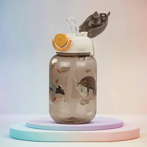 Baybee Univio Baby Sipper Bottle for Kids | Drinking Water Bottle for School Kids with Soft Silicone Straw & Adjustable Strap | Leak Proof BPA-Free 750ml Sippy Water Bottle for Kids,Boys Girls (Brown)