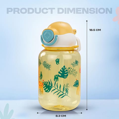 Baybee Univio Baby Sipper Bottle for Kids | Drinking Water Bottle for School Kids with Soft Silicone Straw & Adjustable Strap | Leak Proof BPA-Free 750ml Sippy Water Bottle for Kids,Boys Girls(Yellow)