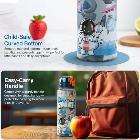 BAYBEE Space 700ml Sipper Bottle for Kids, Anti-Spill Sippy Water Bottle- BPA Free |Sippy Cup, Baby Bottle Sippers | Sipper Water Bottle for Kids Infants & Toddlers 6 Months to 9 Years (Blue)