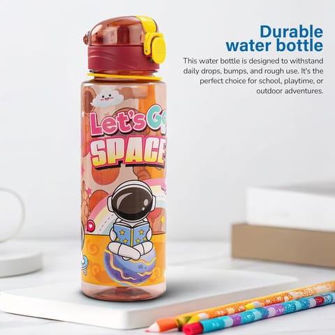 BAYBEE Space 700ml Sipper Bottle for Kids, Anti-Spill Sippy Water Bottle- BPA Free |Sippy Cup, Baby Bottle Sippers | Sipper Water Bottle for Kids Infants & Toddlers 6 Months to 9 Years (Orange)