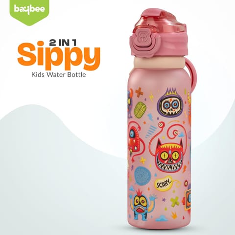Baybee 2 in 1 Baby Sipper Bottle for Kids, Anti-Spill Sippy Water Bottle- BPA Free |Sippy Baby Bottle Sippers 900ml | Sipper Water Bottle for Kids, Babies Infants & Toddlers 6 Months to 9 Years (Pink)