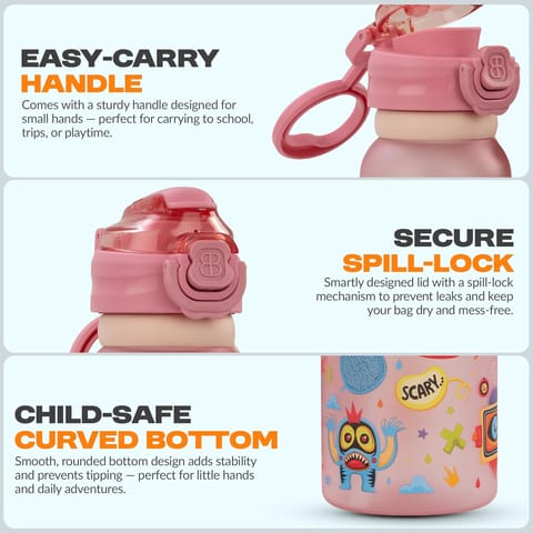 Baybee 2 in 1 Baby Sipper Bottle for Kids, Anti-Spill Sippy Water Bottle- BPA Free |Sippy Baby Bottle Sippers 900ml | Sipper Water Bottle for Kids, Babies Infants & Toddlers 6 Months to 9 Years (Pink)