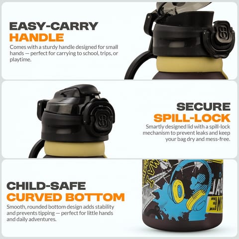 Baybee 2 in 1 Baby Sipper Bottle for Kids, Anti-Spill Sippy Water Bottle- BPA Free |Sippy Baby Bottle Sippers 900ml | Sipper Water Bottle for Kids, Babies Infants & Toddlers 6 Months to 9 Years(Black)