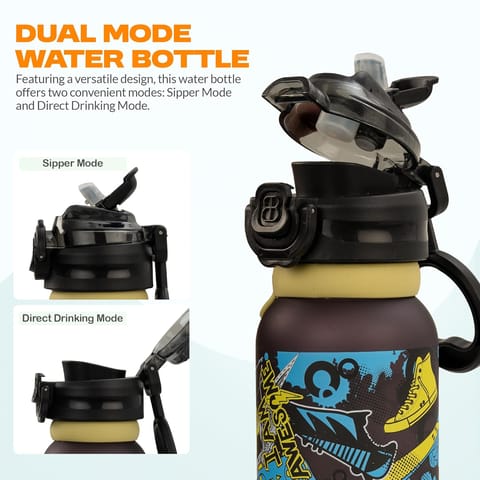 Baybee 2 in 1 Baby Sipper Bottle for Kids, Anti-Spill Sippy Water Bottle- BPA Free |Sippy Baby Bottle Sippers 900ml | Sipper Water Bottle for Kids, Babies Infants & Toddlers 6 Months to 9 Years(Black)