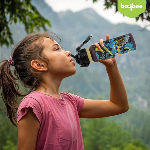 Baybee 2 in 1 Baby Sipper Bottle for Kids, Anti-Spill Sippy Water Bottle- BPA Free |Sippy Baby Bottle Sippers 900ml | Sipper Water Bottle for Kids, Babies Infants & Toddlers 6 Months to 9 Years(Black)