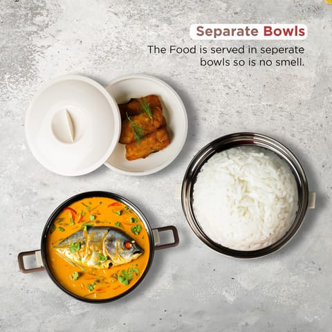 BAYBEE Lucky Lunch Box for Kids & Adults | Stainless Steel Lunch Box for Kids, Men & Women | Leak Proof Tiffin Box for School,College & Office | Hot Microwave Safe Food Container with 3 Boxes, 1700ml