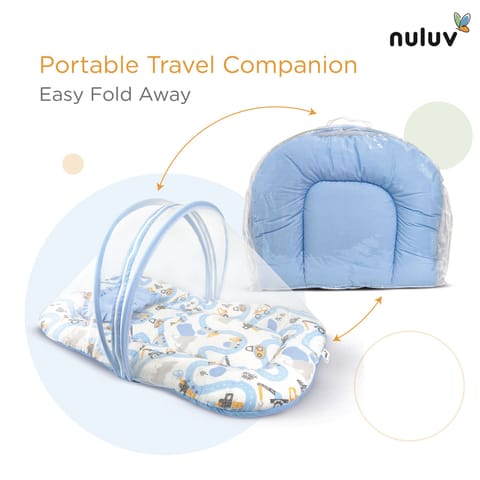 Nuluv Baby Blanket, Quilt for Baby Boys and Girls, 100% Cotton Blanket, Soft and Comfortable, Antimicrobial & Hypoallergenic Filling, 23x36 inches, for Kids Aged 0-9 Months, Transport Design