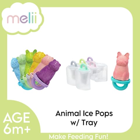 6 Piece Animal Ice Pops With Tray
