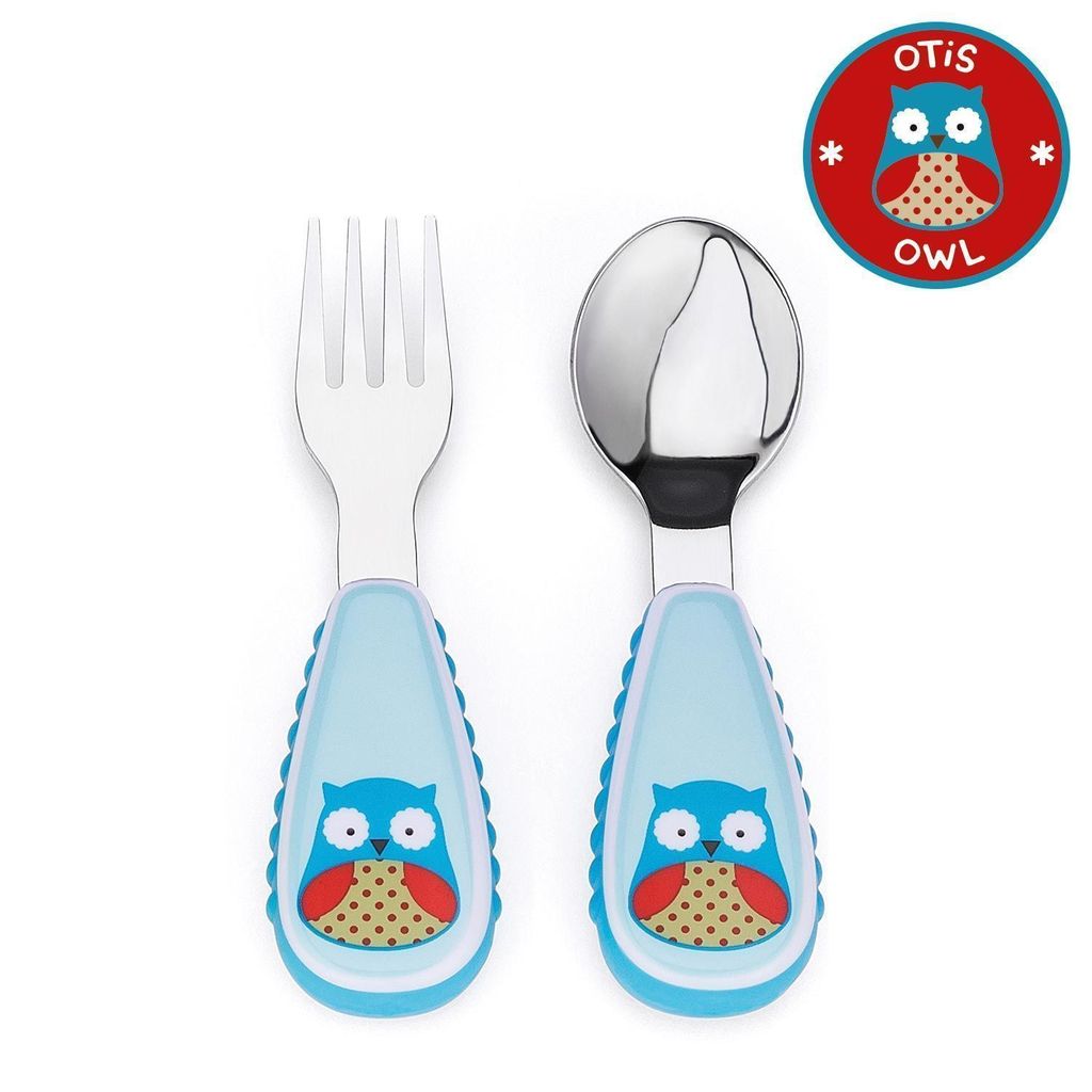 Skip Hop Zoo Utensils Fork & Spoon, Monkey, Size: 3.3 l x 10.79 w x 19.05 h (252352)