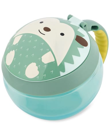 Skip Hop Zoo Snack Cup Hedgehog – Toddler Snack Container with Easy-Grip Handle & Spill-Resistant Lid