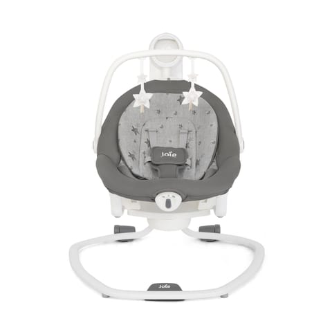 Joie Serina 2in1 Premium Automatic Electric Baby Swing – Rocker with 3 Recline Positions and SoftTouch, 5-Point Harness, 5 Soothing Swing Speeds, Melodies & Vibration, Detachable Seat, Birth to 9 kg