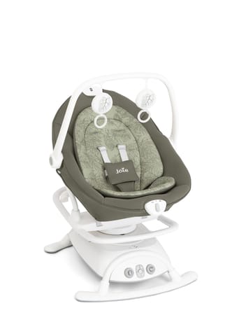 Joie Sansa 2in1 Multi-Motion Soother & Portable Rocker|Suitable from 0+ to 9kg|Swings Side-to-Side & Front-to-Back|3-Position Recline|Nature Sounds, Lullabies, & Vibration, Compact & Easy to Carry