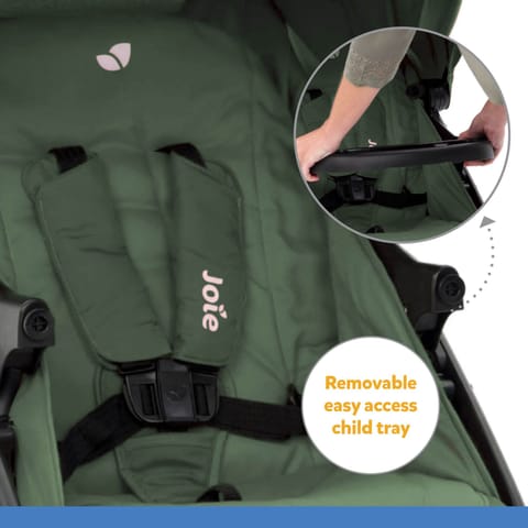 Joie Muze Lx One Hand Fold Stroller with Flat Reclining Seat (Birth to 17.5Kg), Laurel, 1 Count (Pack of 1), Green