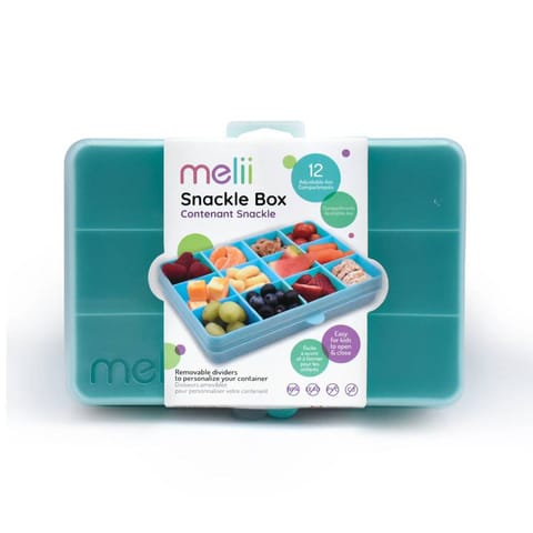 melii Snackle Box with 12 Individual compartments, Removable dividers, Snack Capacity 4oz/114ml Each, Blue