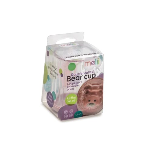 melii Double Walled Bear Cup 145ml (1, Pink)