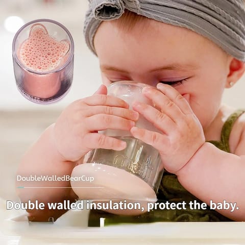 melii Double Walled Bear Cup 145ml (1, Pink)