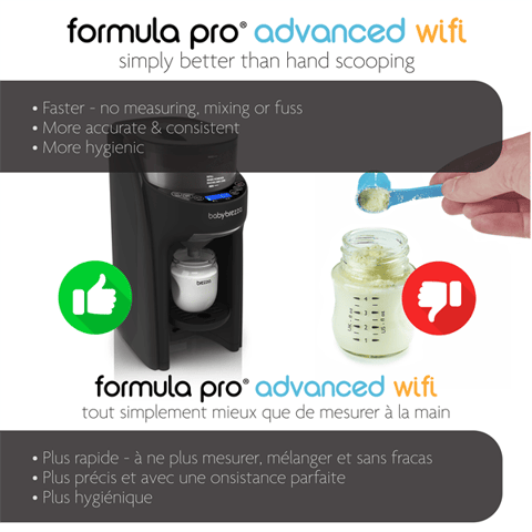 Baby Brezza Formula Pro Advanced WiFi Formula Dispenser - Automatically Mix a Warm Formula Bottle from Your Phone Instantly – Easily Make Bottle with Automatic Powder Blending Machine, Black