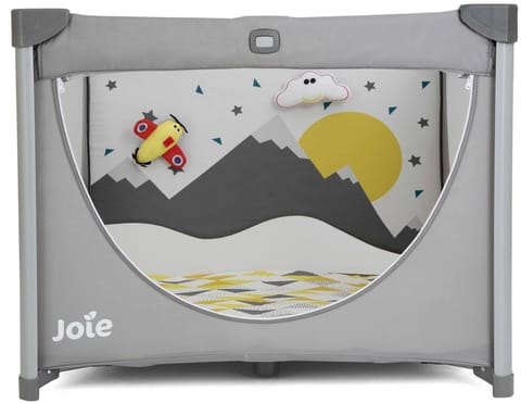 Joie Cheer Baby Playpen – Breathable Mesh Sides, Removable Mattress for Sleep & Play, Side Zipper Entry, Foldable with Carry Handle, Plush Toys Included – from Birth to 15 kg