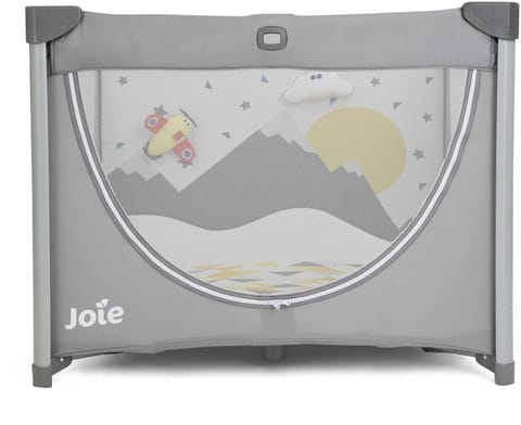 Joie Cheer Baby Playpen – Breathable Mesh Sides, Removable Mattress for Sleep & Play, Side Zipper Entry, Foldable with Carry Handle, Plush Toys Included – from Birth to 15 kg
