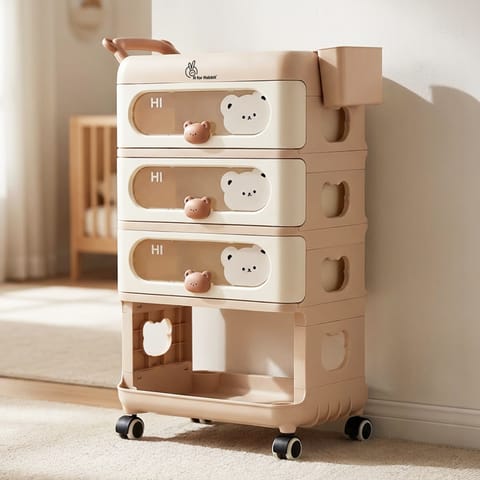 R for Rabbit Kiddo Korner Bear Brown Cream Organiser