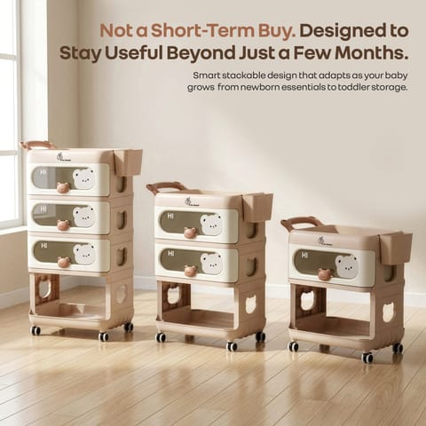 R for Rabbit Kiddo Korner Bear Brown Cream Organiser