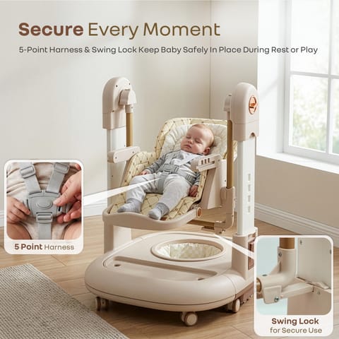 R for Rabbit Marshmallow Trio Beige High Chair